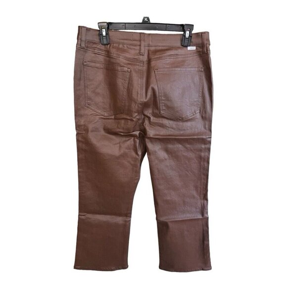 Daze Womens Sundaze Leather Look Pants~Size 32~Coated Espresso Jeans~NWT L13 15 - Picture 8 of 12